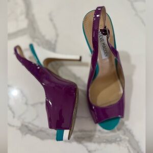 Steve Madden Purple and Teal slingback Heels